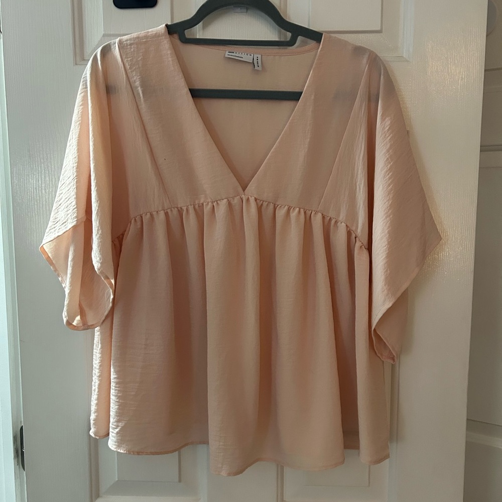 Flowy Peach V-Neck Top maternity